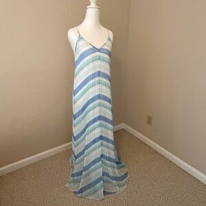 Victoria's Secret Blue and White Striped Maxi Dress